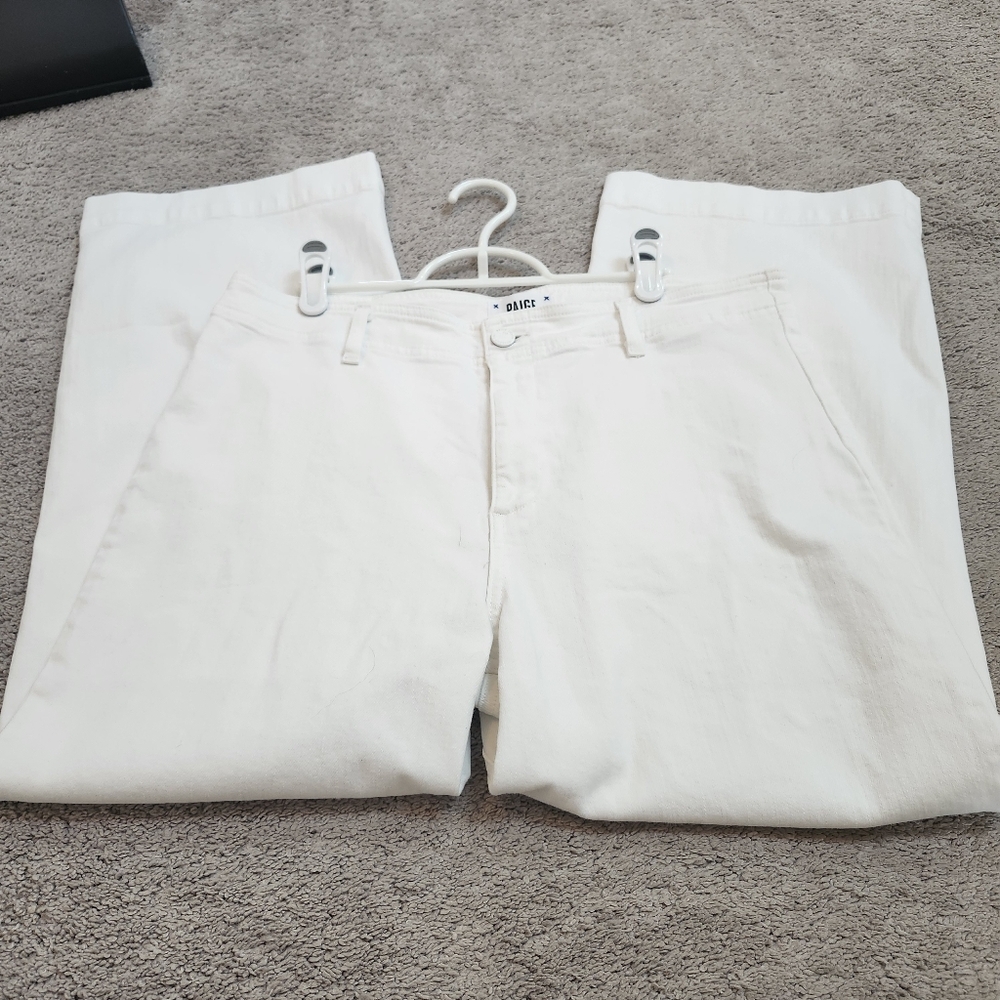 Paige Nellie white Denim Coulottes 32